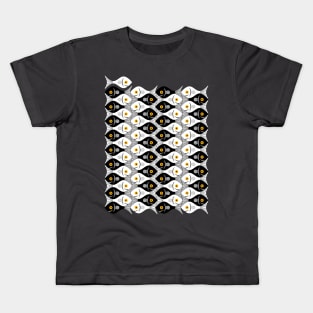 Escher fish style III black and white Kids T-Shirt